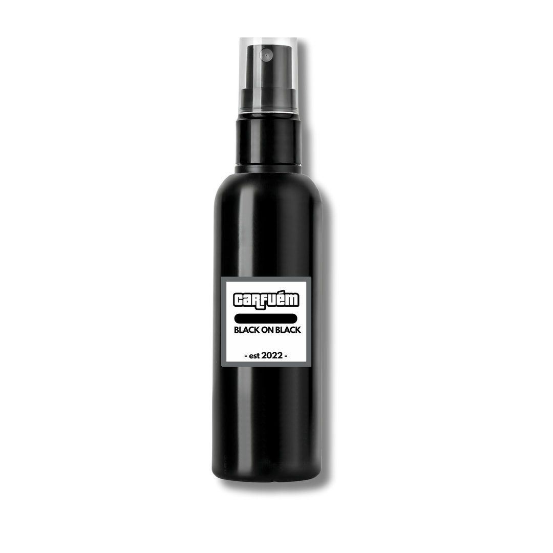Black on black fragrance spray